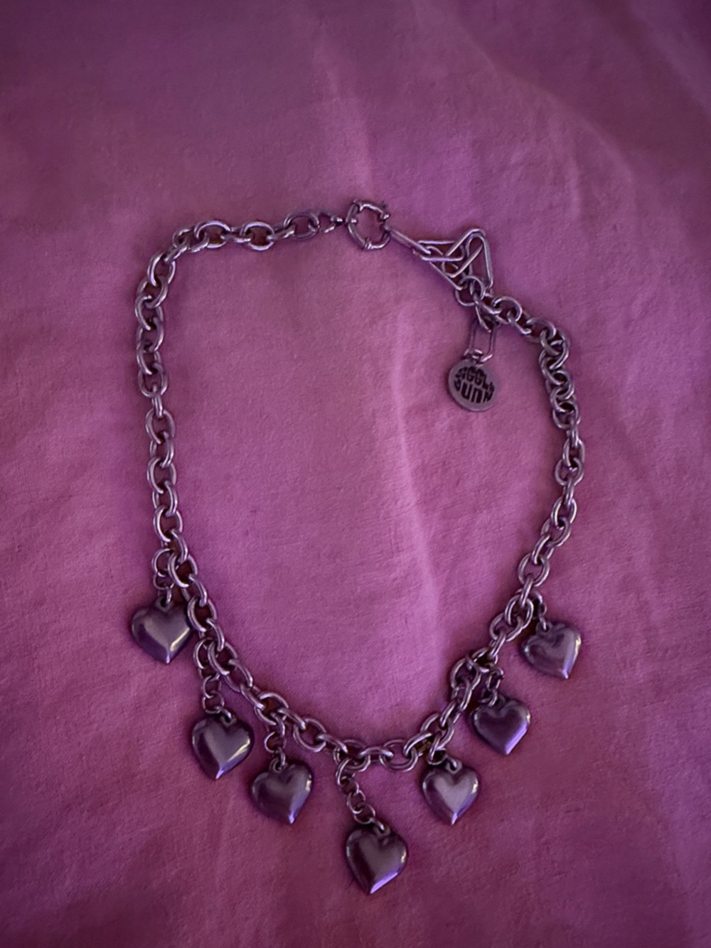 Silver Heart Charm Chain Necklace